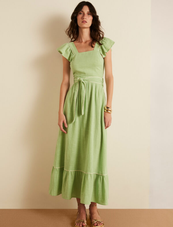 Vestido com Laço nas Costas - Pistache