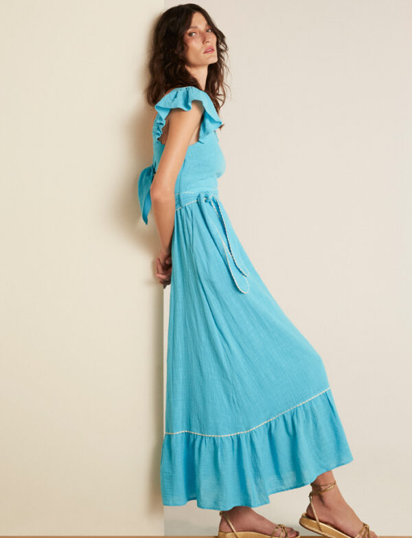 Vestido com Laço nas Costas - Azul