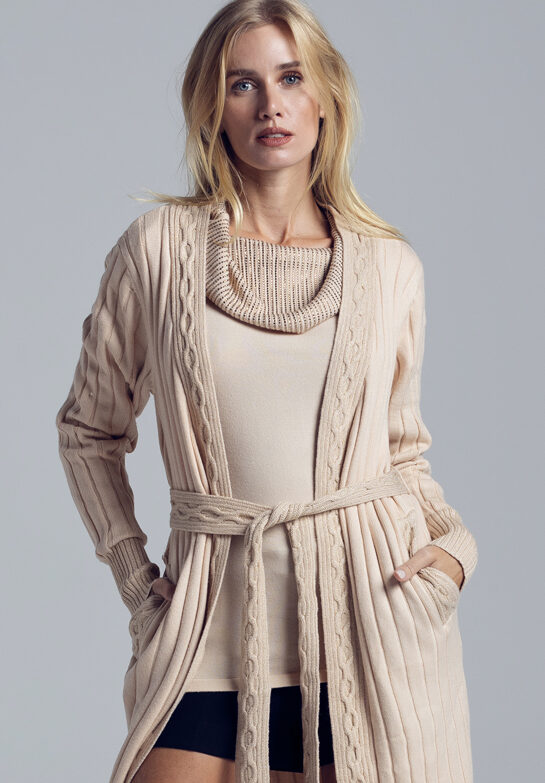 Casaco Tricot Tranças Lurex