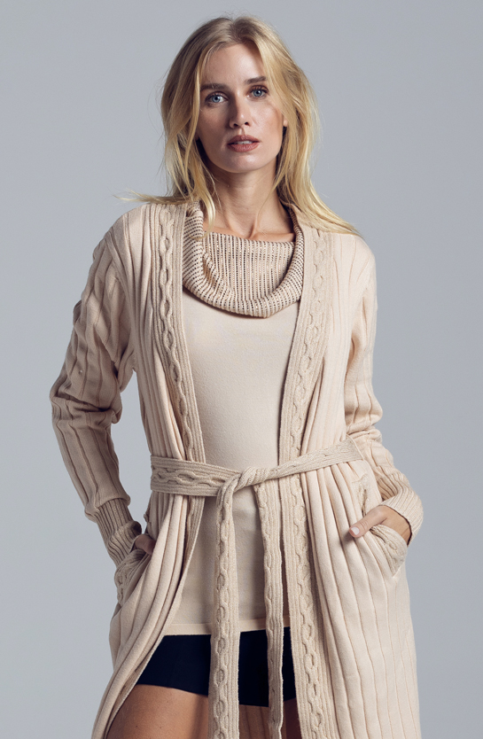 Casaco Tricot Tranças Lurex