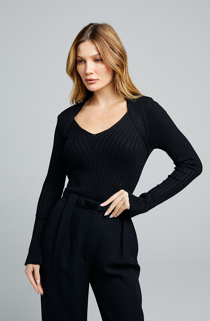 Blusa Tricot Manga Flare