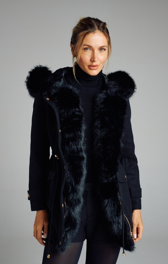 Casaco Luxe Hooded Preto